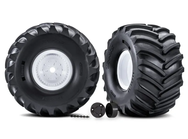 Traxxas 7689 Tires & Wheels Terra Groove White X-Monster (2)