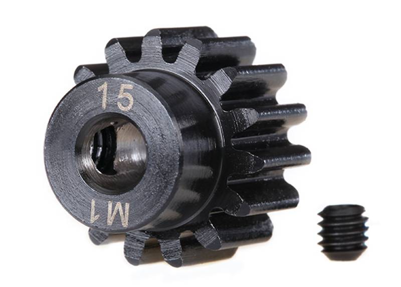 Traxxas 6487R Gear, 15-T pinion (machined) (1.0 metric pitch) (f