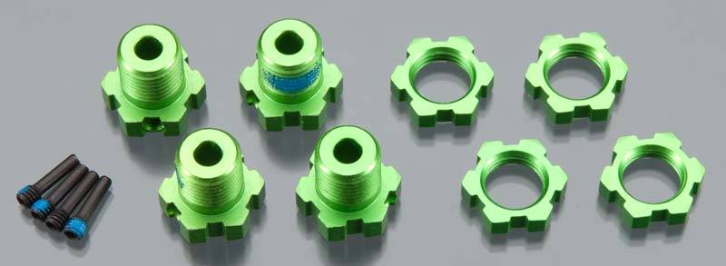 Traxxas 5353G  Wheel Hubs Splined 17mm Green Anodized (4) 