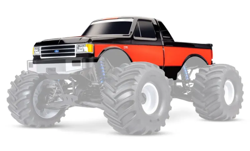 Traxxas 7691-BLK Body X-Monster Ford F-150 Red/Black