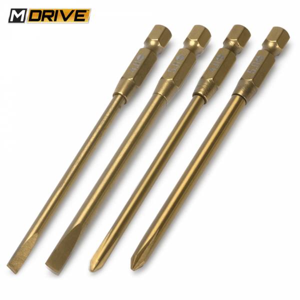 M-DRIVE Power Tool Ti-Coated Bits Combo Set - Flat Head 4 & 5mm 