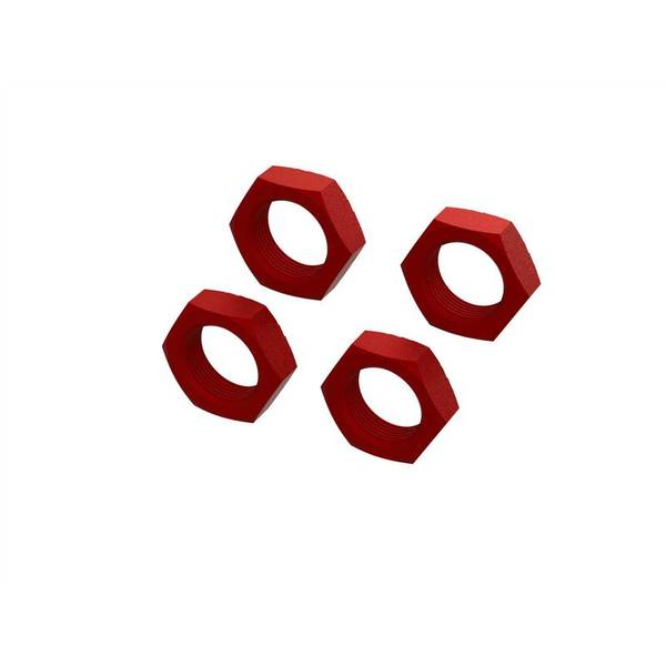 Arrma 310929 Aluminum Wheel Nut 24mm, Red (4)