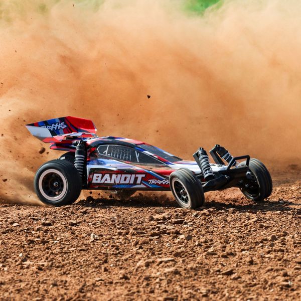 Traxxas 242548 Bandit 2WD 1/10 RTR TQ EHD Red Charger / Battery