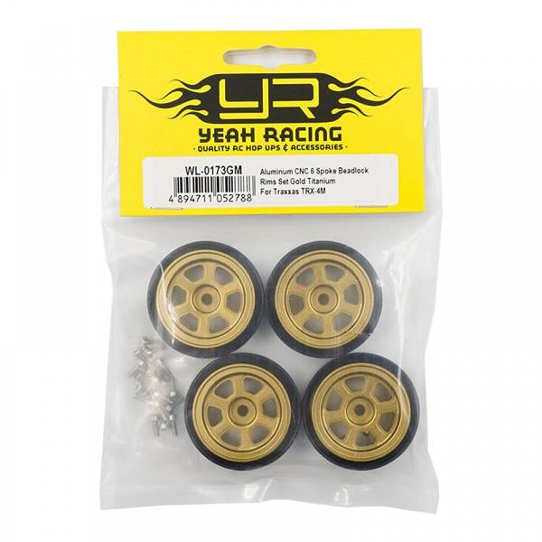 Yeah Racing WL-0173GM ALUMINUM CNC 6 SPOKE BEADLOCK RIMS SET