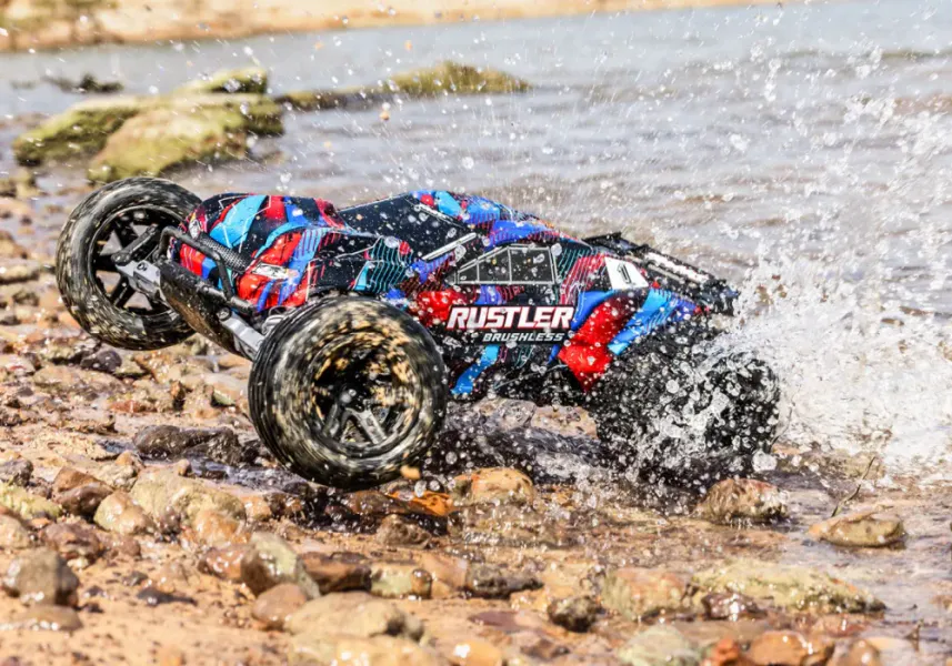 Traxxas 37454-4-Red Rustler 2WD 1/10 HD VX3 BL 3S RTR