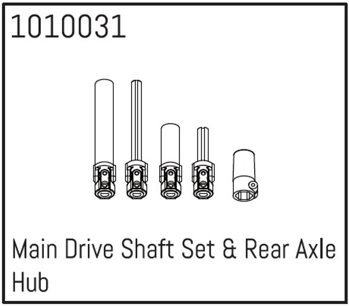 Absima 1010031 Main Drive Shaft Set & Rear Axle Hub