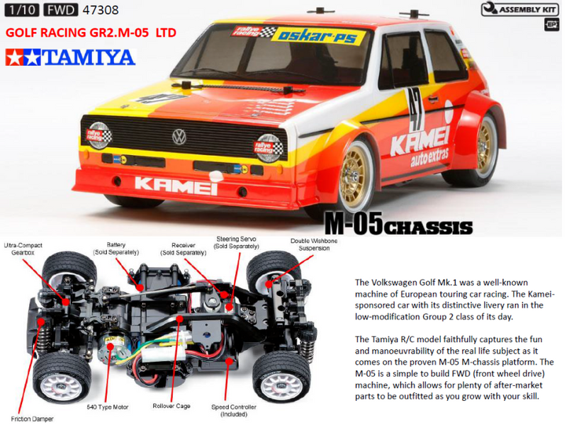 Tamiya 47308 GOLF RACING GR.2 (M-05) KAMEI &#8212; NO ESC