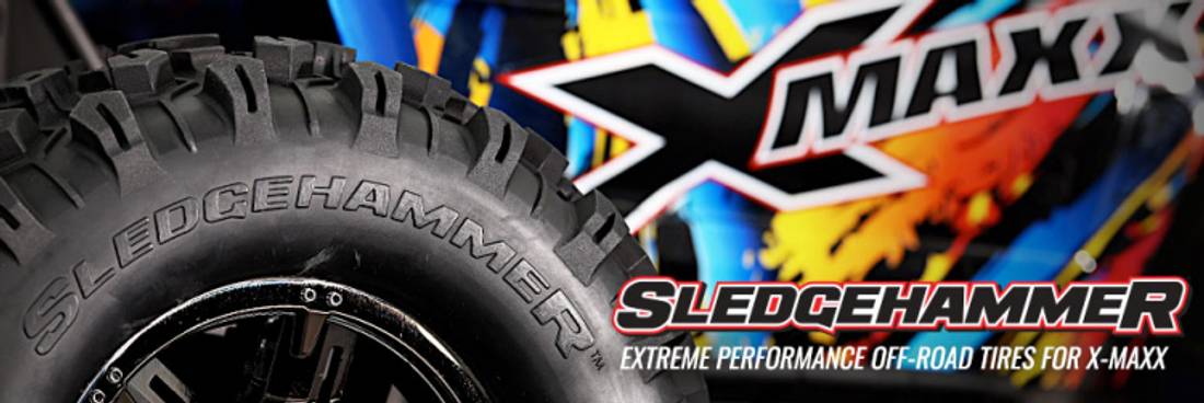 Traxxas 7774A  Tires & Wheels Sledgehammer/X-Maxx Black Chrome (